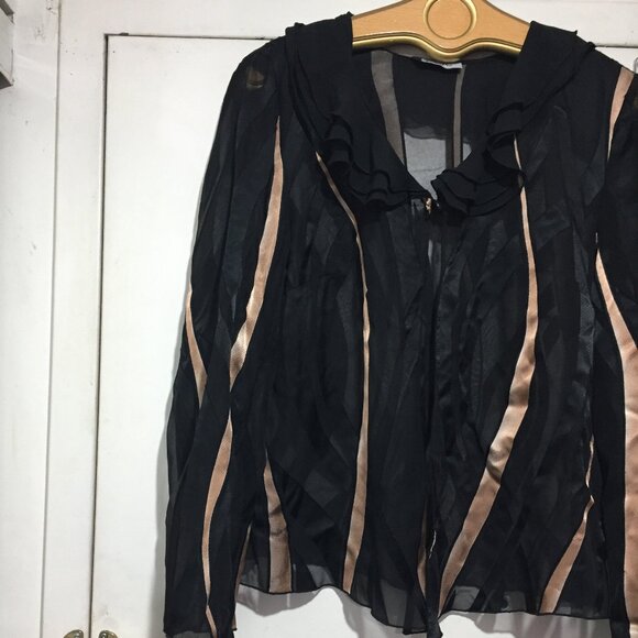 VINTAGE NUEVA STRIPE SHEER JACKETS SIZE L - Picture 1 of 8